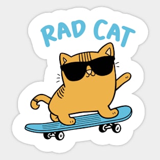 Rad Cat Skateboarding Sticker